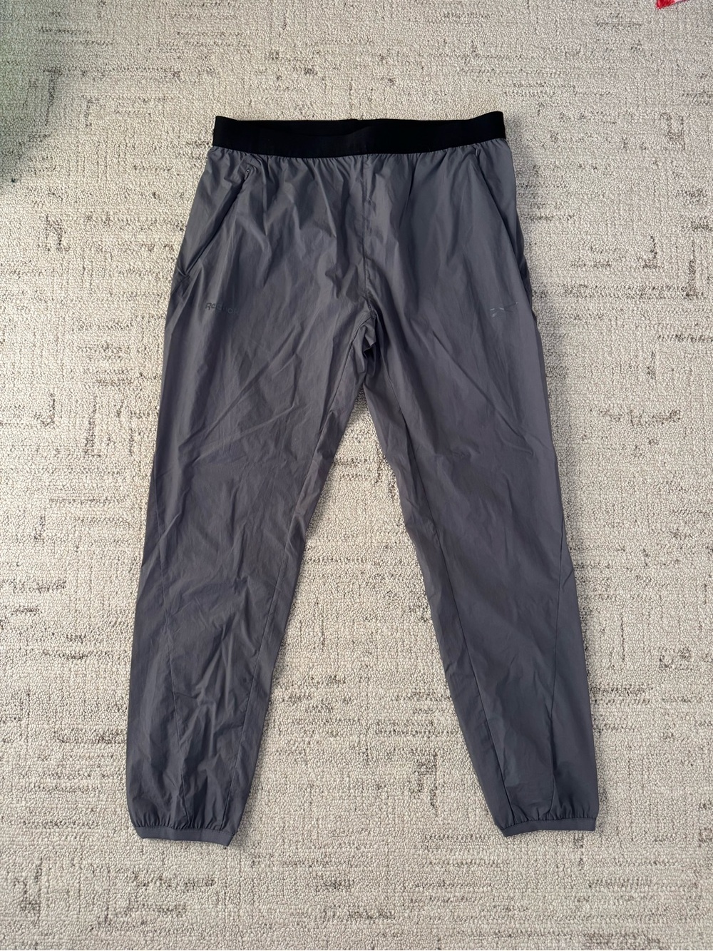 Reebok Men's Gray Speed Pants with Black Waistband